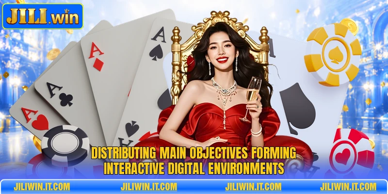 Distributing main objectives forming interactive digital environments